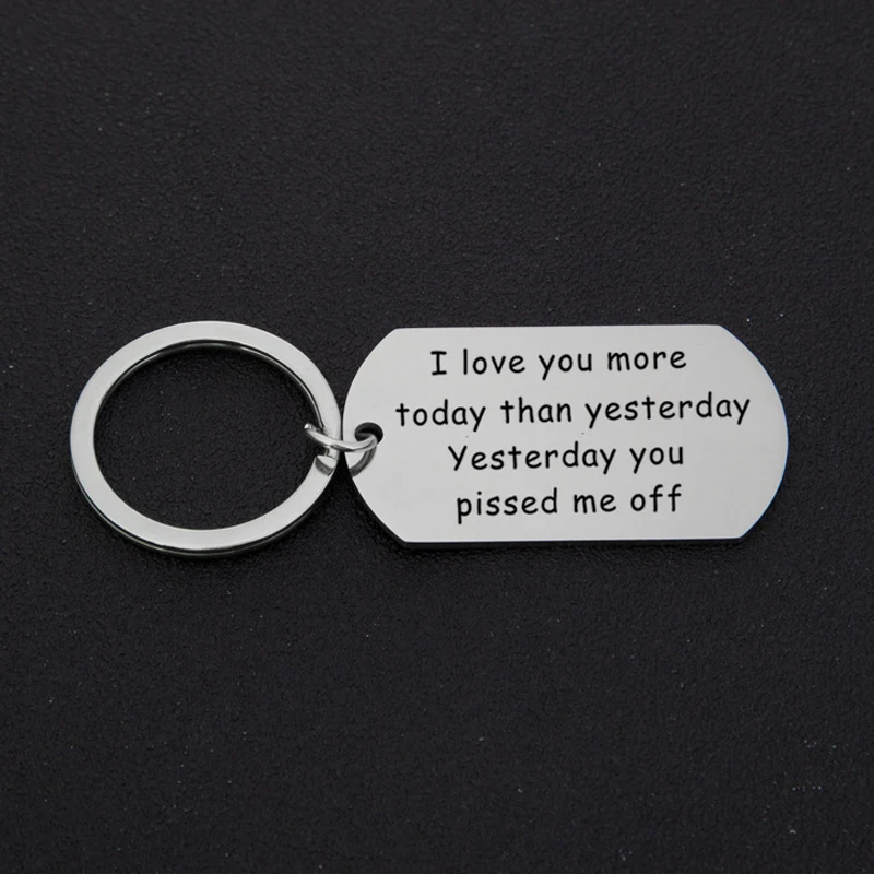 Брелок с надписью Love You More Today Than из нержавеющей стали|Брелоки| |