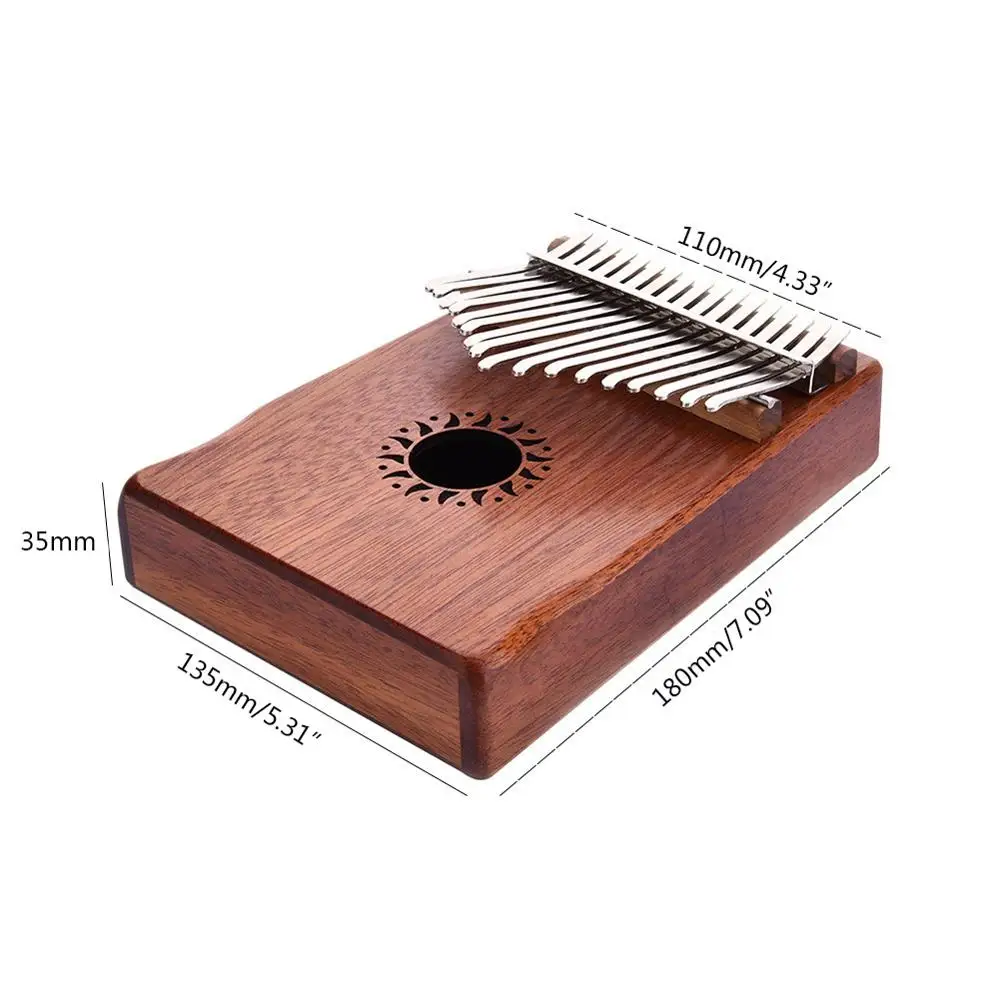 Muspor 17 клавиш Kalimba большой палец пианино Mbira Африканский музыкальный инструмент