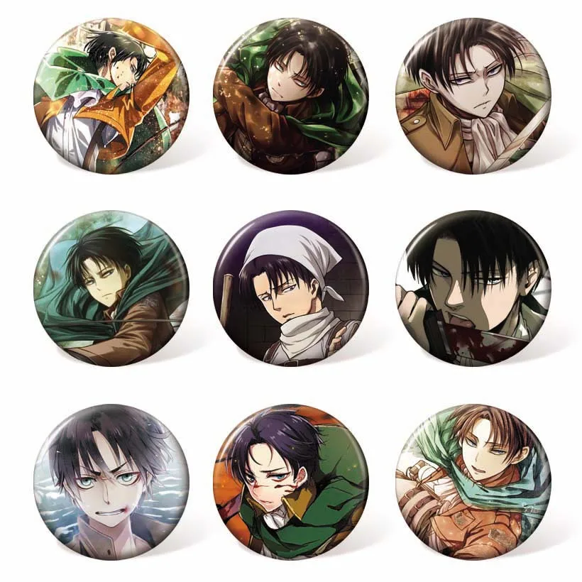 9 шт./лот аниме атака на Титанов значки игрушки Eren Jaeger Mikasa Акерман Армин Arlert брошь