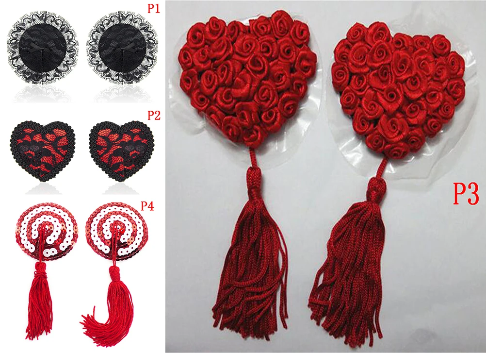 

Сексуальные чехлы для сосков с блестками и кисточками, круглые кружевные наклейки для сосков в форме сердца, наклейки на грудь, товары для с...