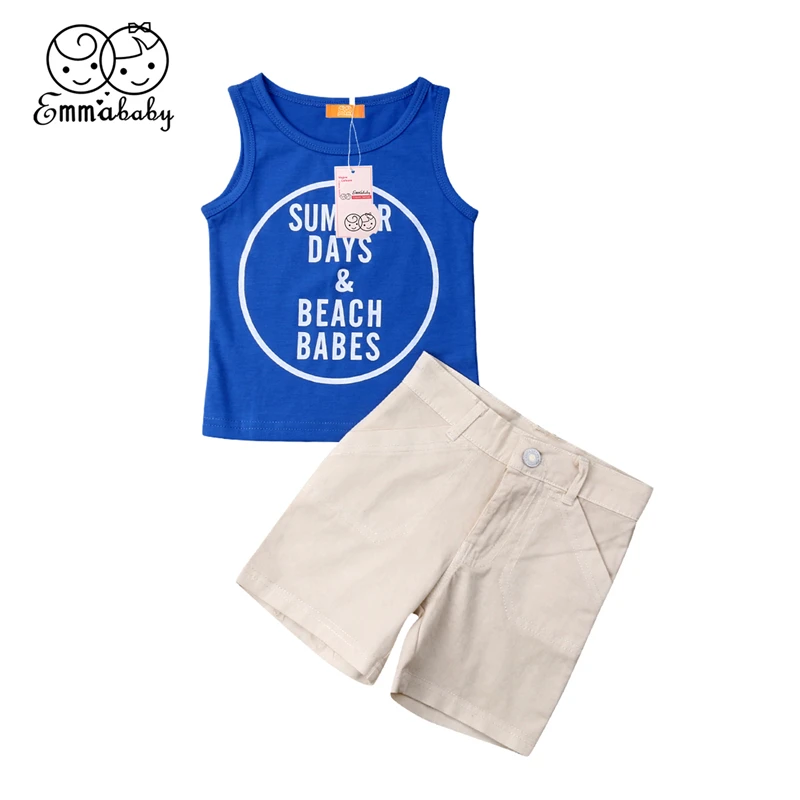 

Новинка 2019, комплект из 2 предметов для маленьких мальчиков, крутая повседневная одежда, жилет, футболка, топы + шорты, штаны, комплект одежды