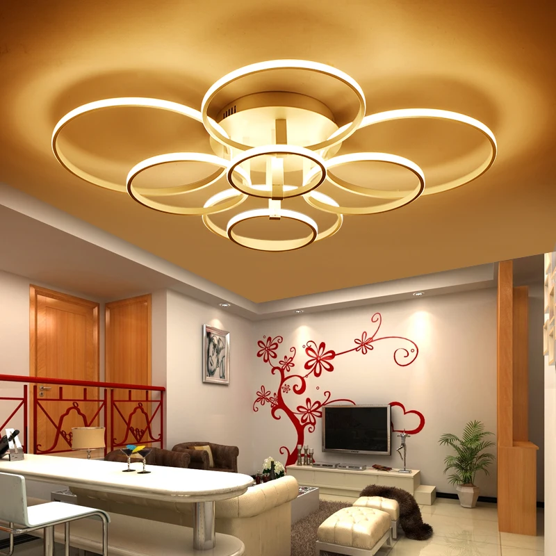 Lightchord Round Ring Lamp Living Room Dome Changing LED Office Fixtures Modern Bedroom Lighting Plafon Home Interior | Лампы и