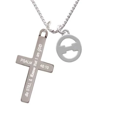 Large Greek Letter - Theta Be Still and Know Cross Necklace | Украшения и аксессуары