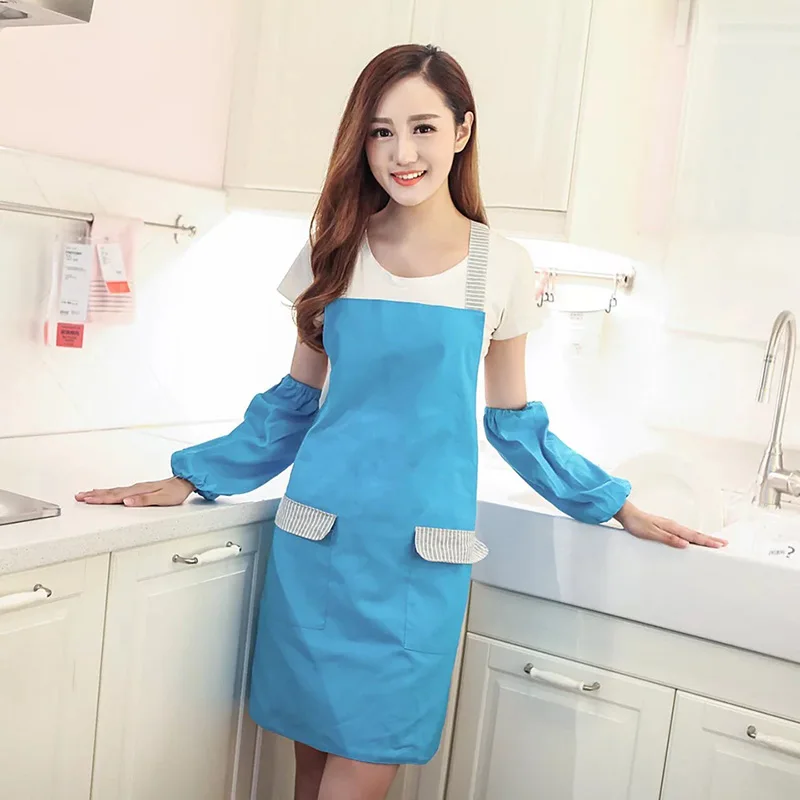 

Color Cooking Sleeveless Kitchen Apron For Woman Cotton Polyester Sleeveless Apron with Double Pocket Household Cleaning20