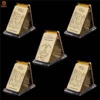 5pcs 1776 bayern ingolstadt masonic logo pattern gold plated illuminati usa souvenir bullion bars collectibles for business gift