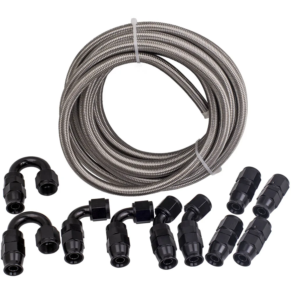 Футовый/6 м AN8 фитинг топливной линии из нержавеющей стали PTFE конец шланга