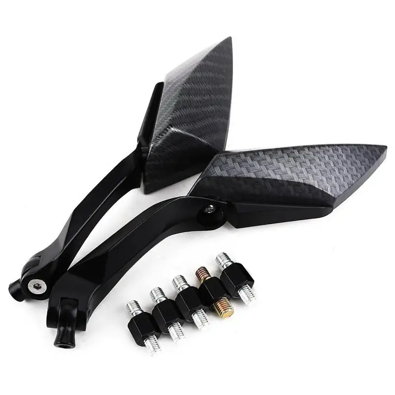 A Pair of Universal Adjustable Motorcycle Scooter Snake Skin Pattern Aluminum Side Rear View Mirrors Black | Автомобили и