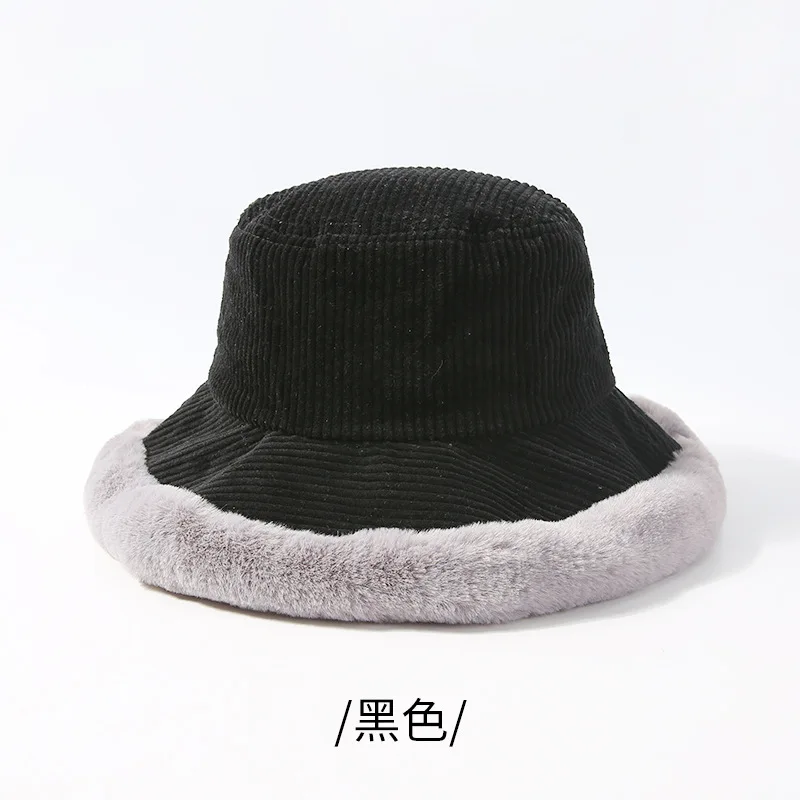 New Corduroy Fisherman Hat Female Women Ladies Autumn Winter Basin Cap Fur Basic Colors Fashion Good Quality Warm Hot Sale | Аксессуары