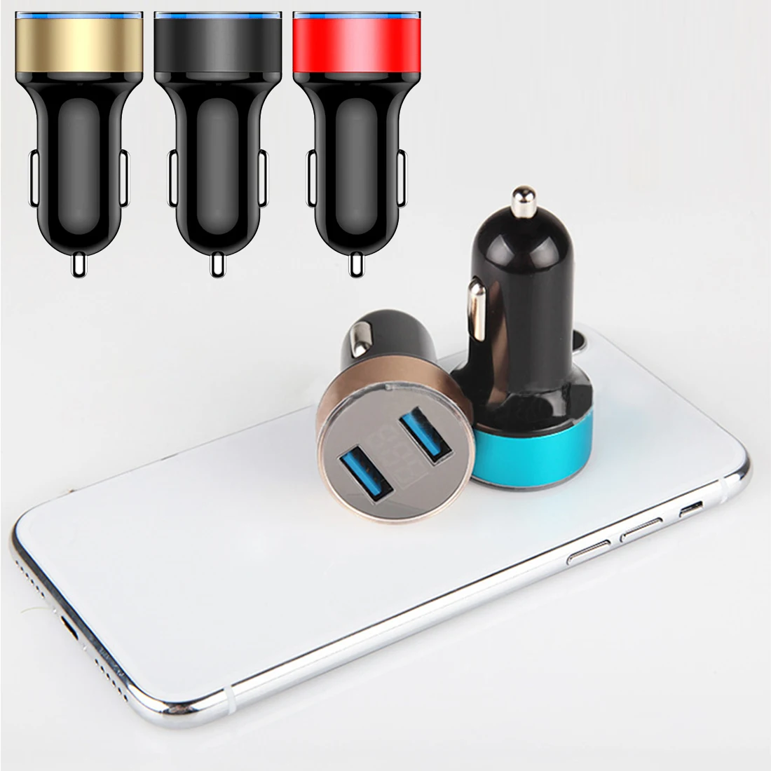 Автомобильное зарядное устройство с двумя USB портами 3 1 А 12 24 В|Зажигалка| |