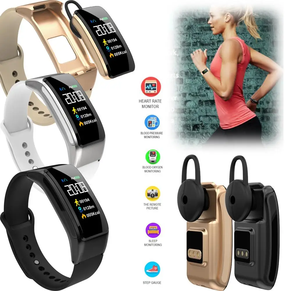 Sport Fitness Tracker Smart Bracelet Pedometer Heart Rate Monitor Wireless Headphone Earphone Handsfree Call for Driving
Sport Fitness Tracker Smart Bracelet Pedometer Heart Rate Monitor Wireless Headphone Earphone Handsfree Call for Driving