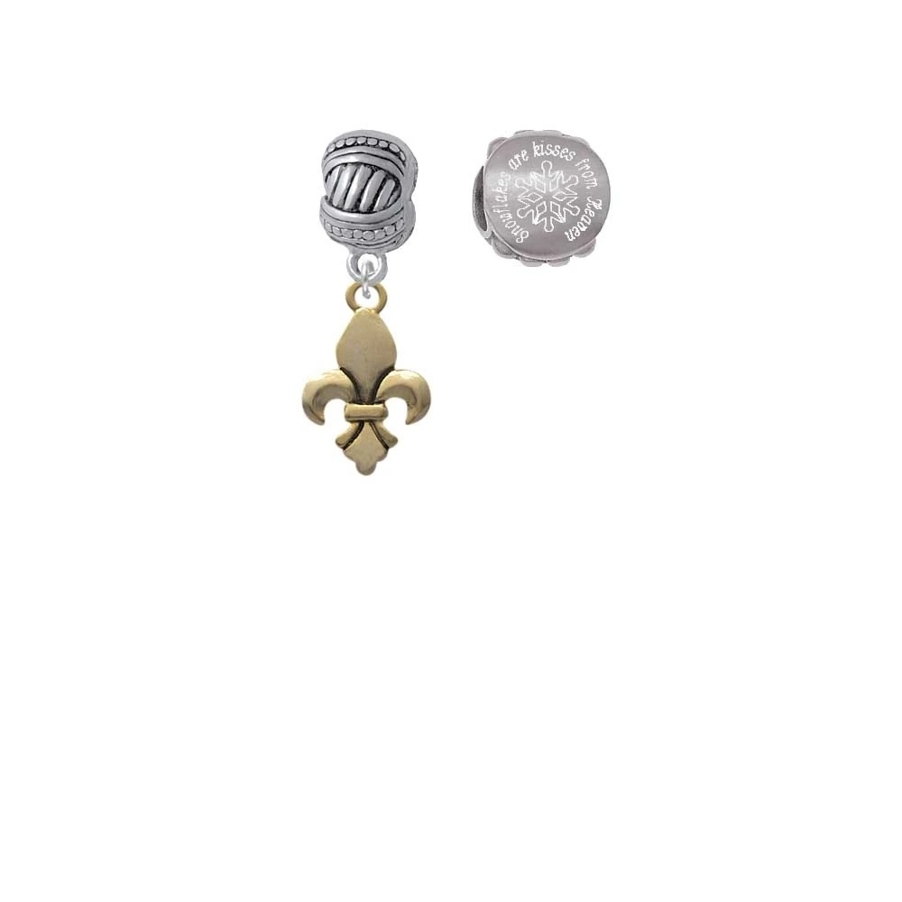 Goldtone Флер де Лис снежинки поцелуи небес шариках (набор из 2) |