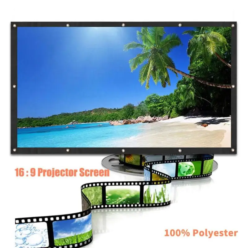 Портативный 60/72/84/100/120 дюймов 3D HD настенный проекционный экран холст 16:9