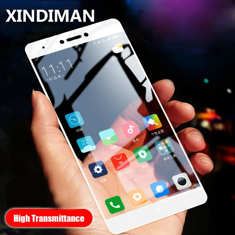 XINDIMAN 3D curved full tempered glass for xiaomi redmi4X black white screen protector redmi Note4 note4X front film | Мобильные