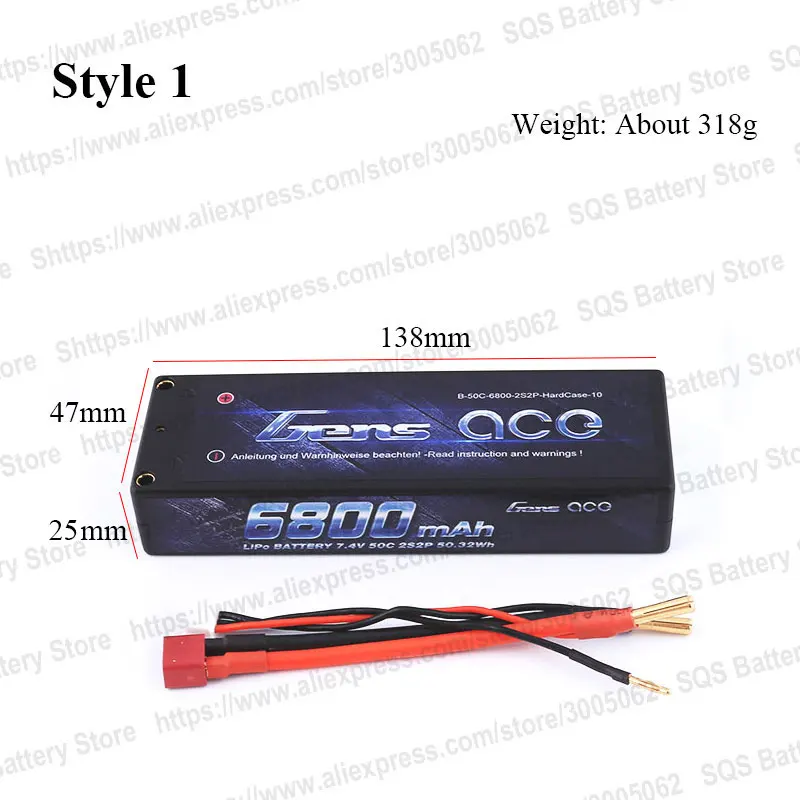 2 шт. литий полимерные аккумуляторы Gens ace 2S 6500 мА/ч 6800 Lipo 7 4 В Deans Plug 50C 1/8 весы для