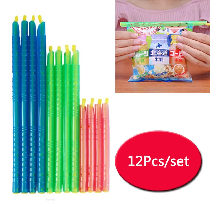 

Пластиковые палочки для хранения пищевых продуктов с зажимом, 12 шт., многоразовые, для дома и кухни