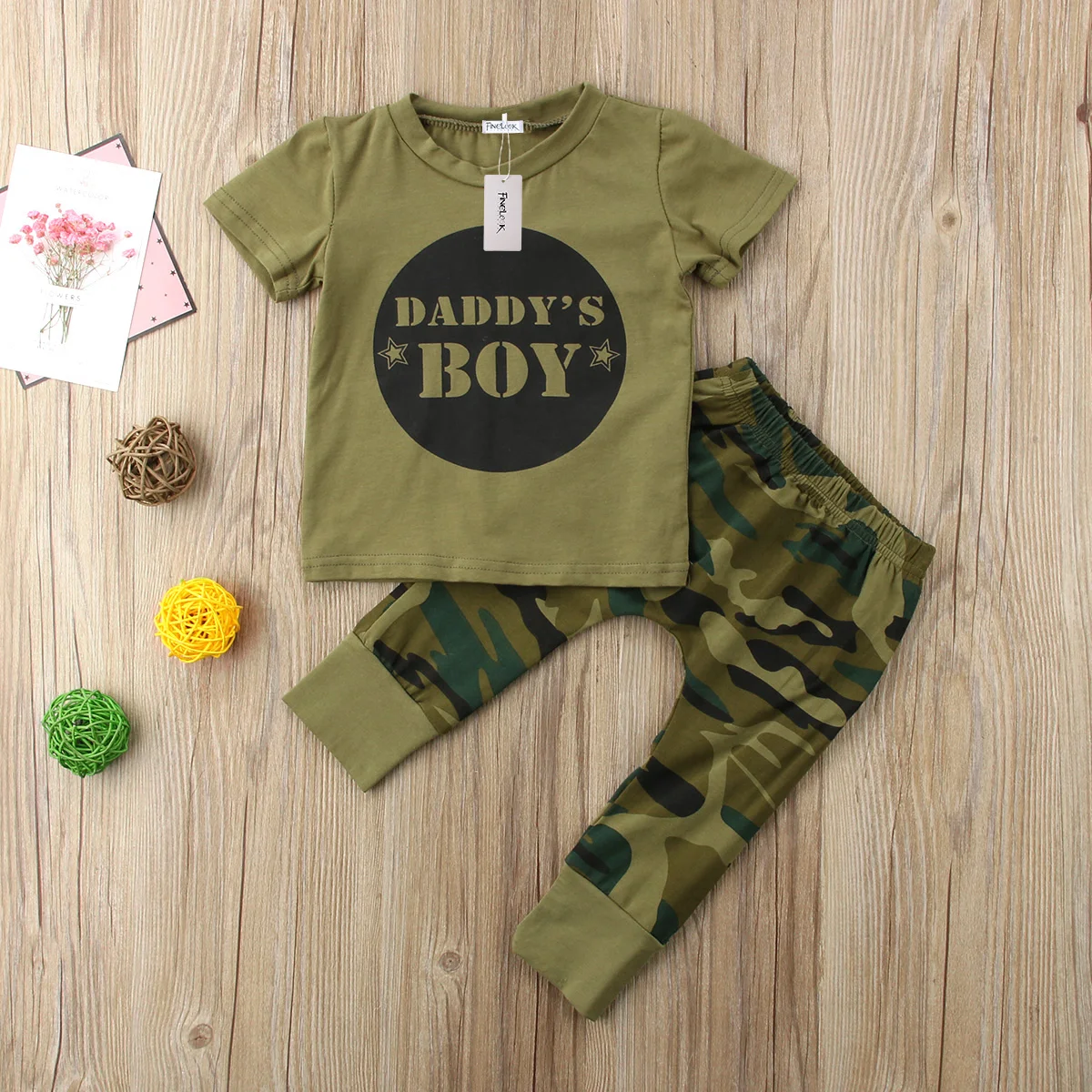 arrival Newborn Baby Boys Girls Children Infant Clothes set Letter Print Sleeved Tops Camouflage Pants Headband 3pcs Set | Детская