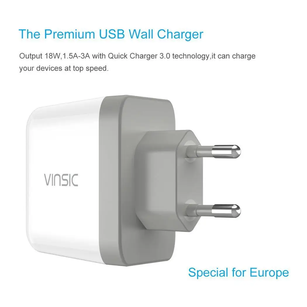 uick Charge 3.0 QC3.0 USB Wall Charger Travel Phone with Type-C Cable For iPhone Sumsung S8+S7 S6 Xiaomi HTC | Мобильные телефоны и