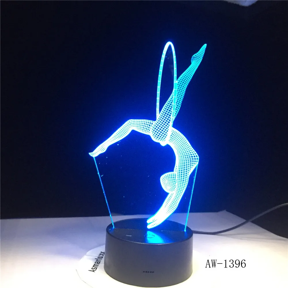 Акриловый ночник для танцев лампа йоги 3D светодиодный Luminaria красочный