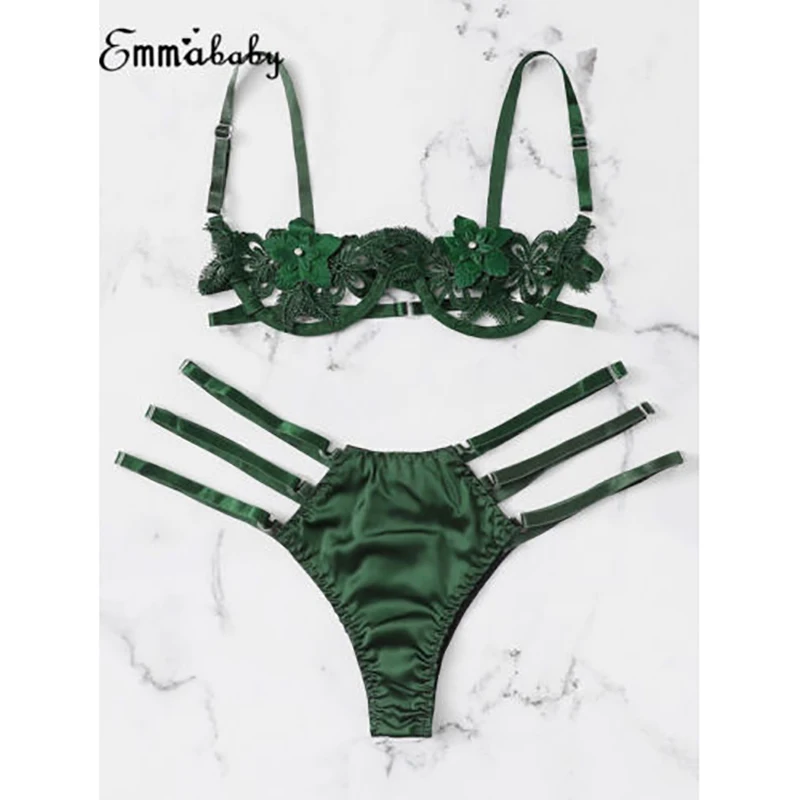 2020 женские кружевные комплекты с бюстгальтером ажурное атласное белье цветочные