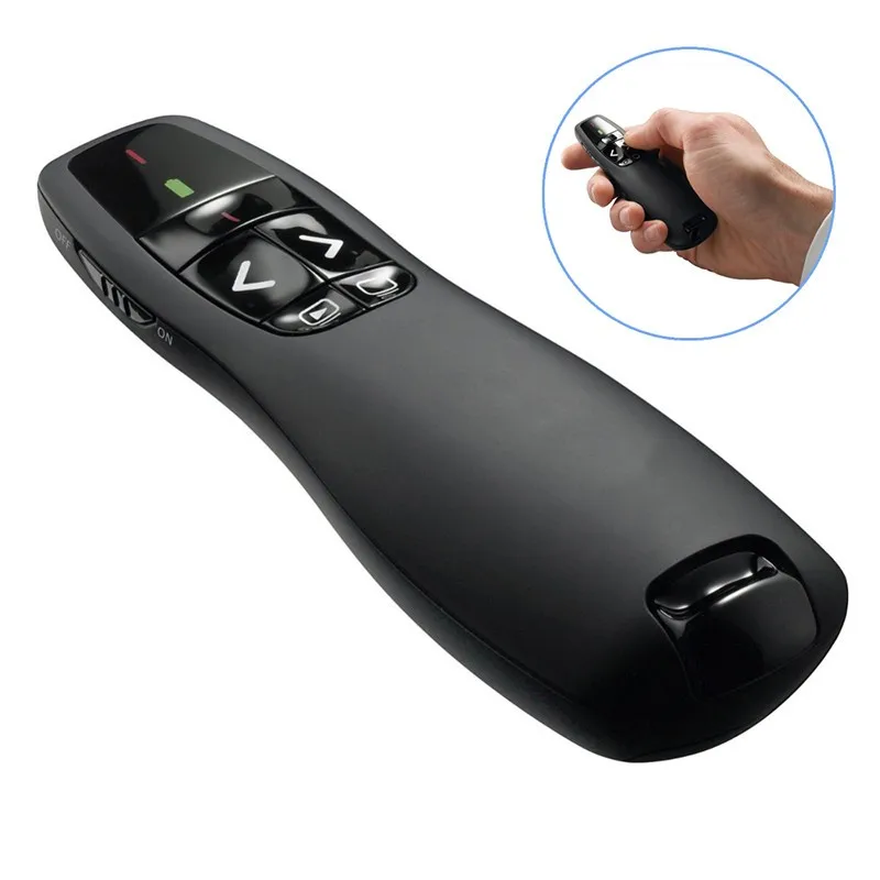 

JSHFEI 5mw Wireless Presenter Red Laser Pointer R400 2.4Ghz USB PPT Remote Control for Powerpoint Presentation