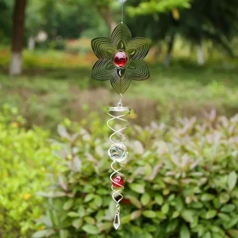 Металлическая подвесная ветровая вертушка с вращающимся хвостом садовый декор