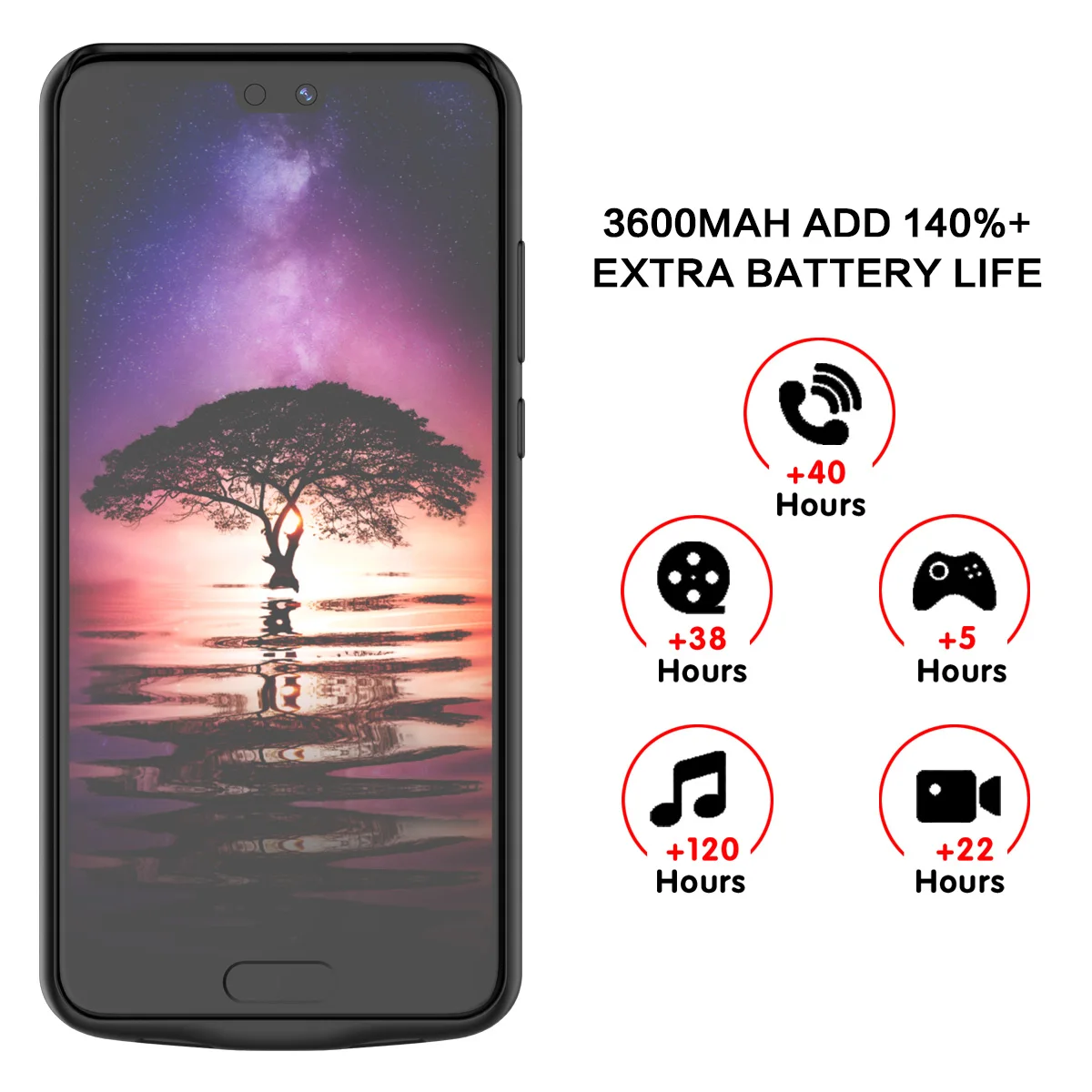 Зарядный чехол CASEWIN для Huawei P20 с внешним аккумулятором емкостью 3600 мА внешнее