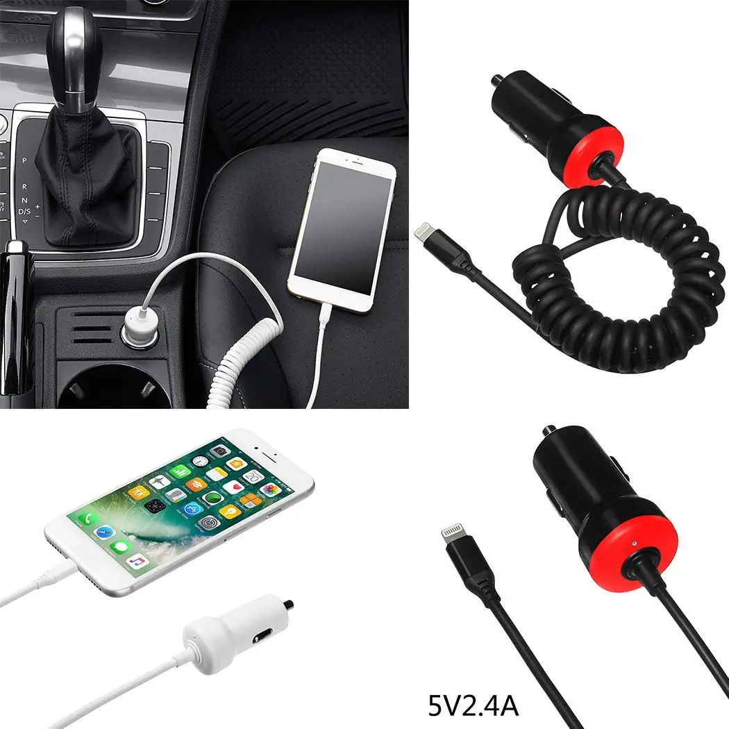 High Speed USB Universal Car Charger For Phone Mobile DC5V 2.4A DC12-24V Black White 0.056kg | Мобильные телефоны и