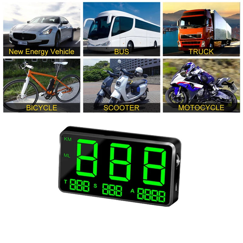 C80 Универсальный Автомобильный Hud GPS Спидометр Пробег одометр дисплей с сигналом