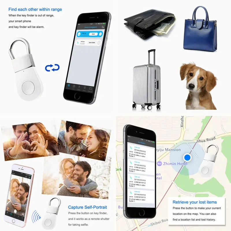 Умный Bluetooth трекер с Gps трекером локатор для ключей брелок селфи детей и пожилых