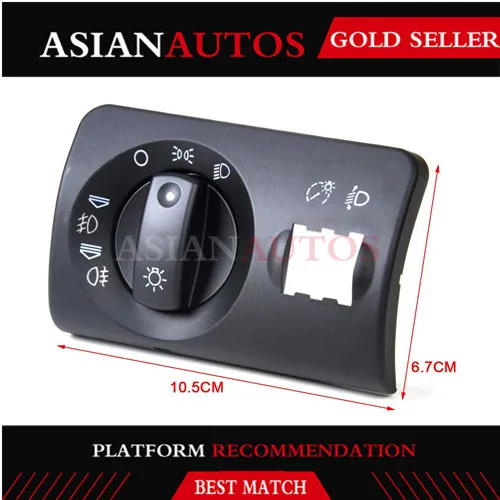 

-QILEJVS New Headlight Fog Light Switch Cover Kit For Audi 4B1941531F A6 4B C5 Avant No Encoding-W112