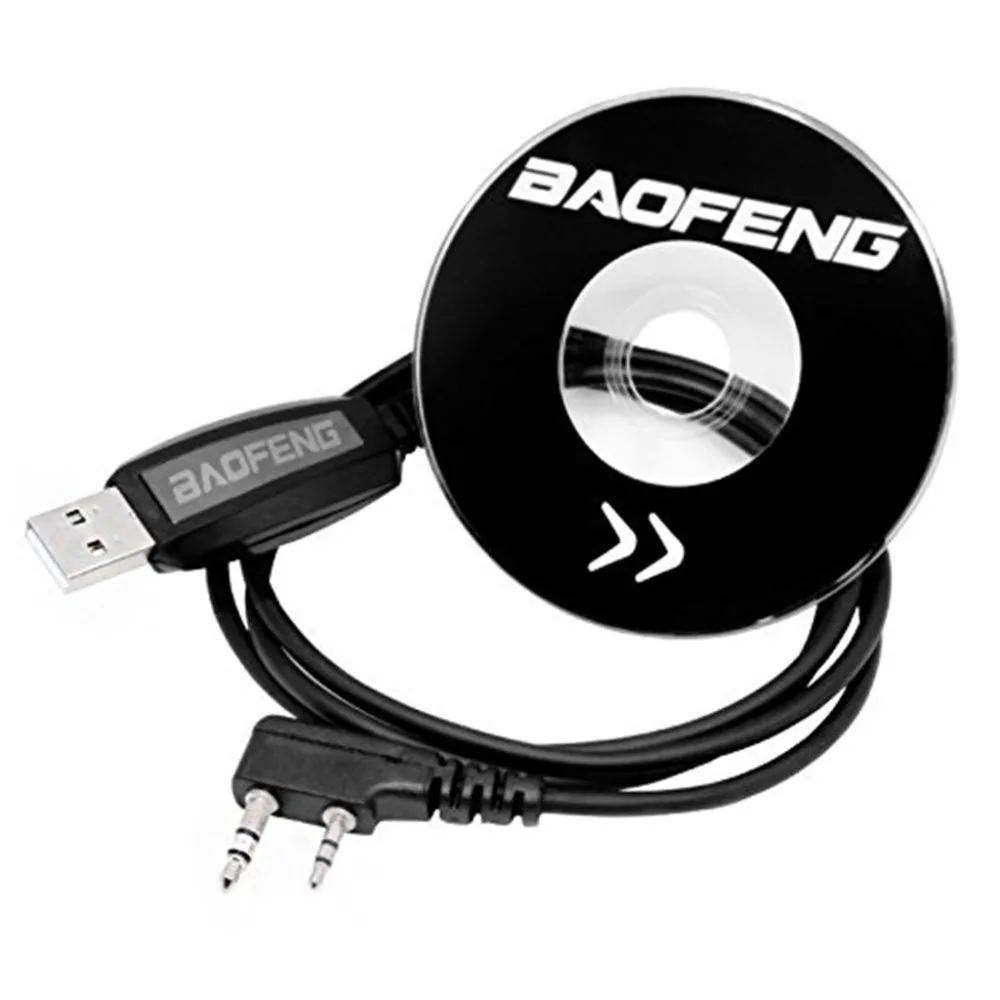 Оригинальный USB-кабель для программирования Baofeng 2 шт. с драйвером CD-диск BaoFeng
