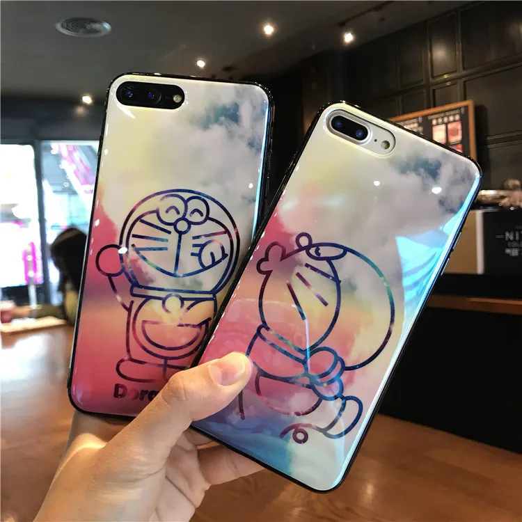 Doraemon узорчатый чехол для iPhone 6 6s 7 8 Plus Мягкий защитный X XS MAX XR TPU милые панели