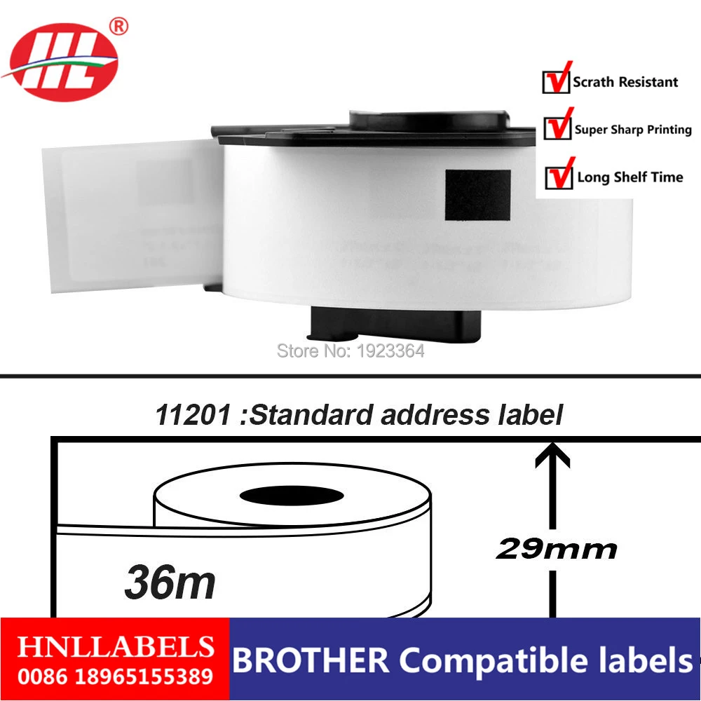 

20X Rolls Brother Compatible Labels dk-11201 dk 11201 dk 1201 dk 201 dk11201 dk1201 Address Label Thermal paper 29x 90mm Sticker