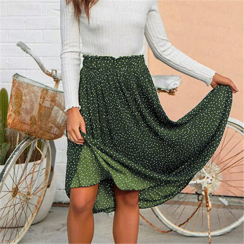 Винтаж для женщин стрейч Высокая талия юбка плотная расклешенное плиссированное