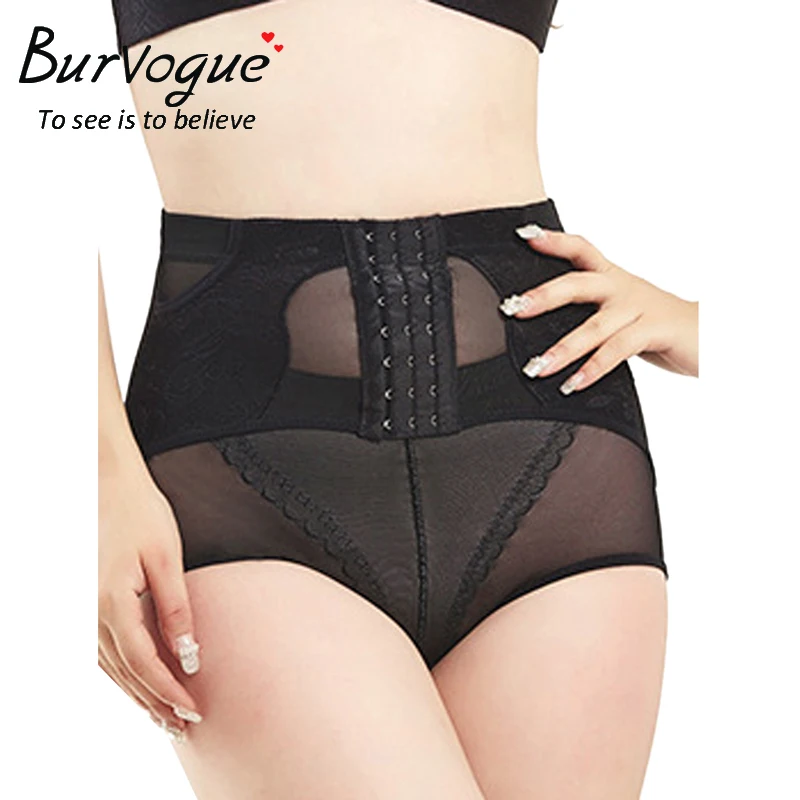 Burvogue Высокая талия кружево средства ухода за кожей Shaper трусики для женщин нижнее