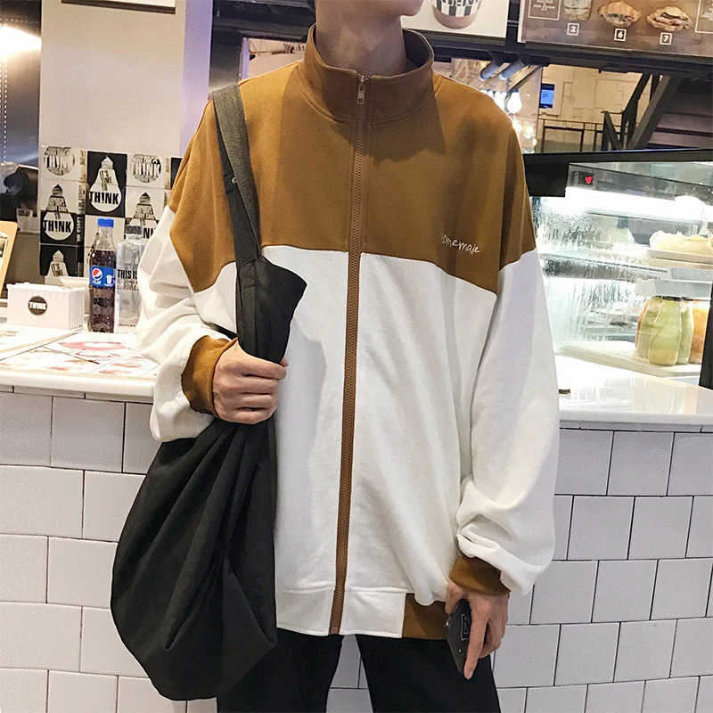 2018 корейский человек Для досуга пальто свободного кроя подростков Trend Chic куртка с
