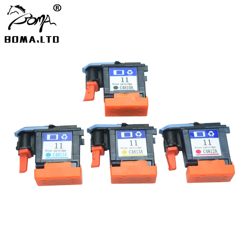 

BOMA.LTD 4PC Printhead For HP 11 Print Head C4810a C4811a C4813a C4812a For HP11 111 110 500 ps 800 ps 510 CP1700 100 500 9100