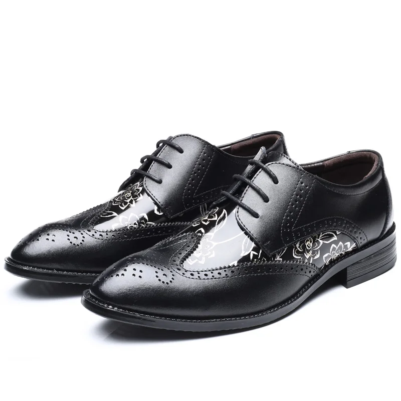 Flats shoes pointed Push 47 Business Lace-Up Color Oxfords 2019 Men Shoes size Bullock Men's casual | Обувь