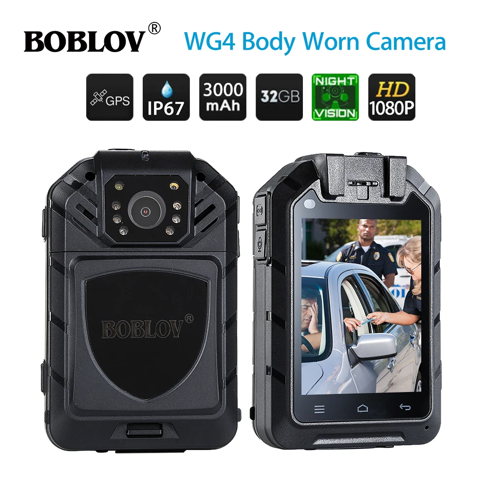 BOBLOV WG4 32G gps камера носимая под одеждой 1080 P зум Функция WI-FI полицейская 2 BatteriesFree