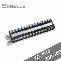 30a15p connection terminal block strip distribution fixed barrier td 3015 connector plate plug in clamp terminals