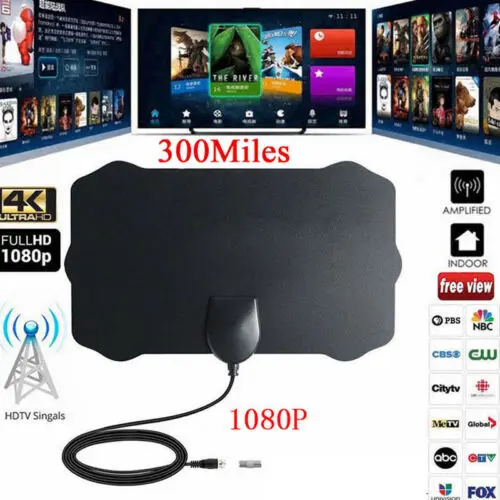 Европейская и американская цифровая антенна TV HD 300 миль большой радиус действия HQ