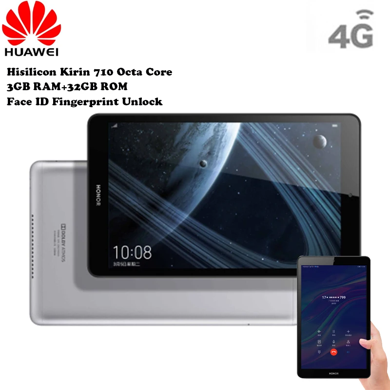 HUAWEI Honor 5 4G Android планшет Phablet 8 'ɺndroid 9 Hisilicon Kirin 710 Восьмиядерный 1 7 ГГц 3 ГБ 32