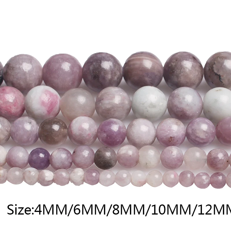 Beads Natural Stone Purple Lavender Violet Lilac Loose Round Spacer For Bracelet &amp jewelry Making 4 6 8 10 12mm | Украшения и
