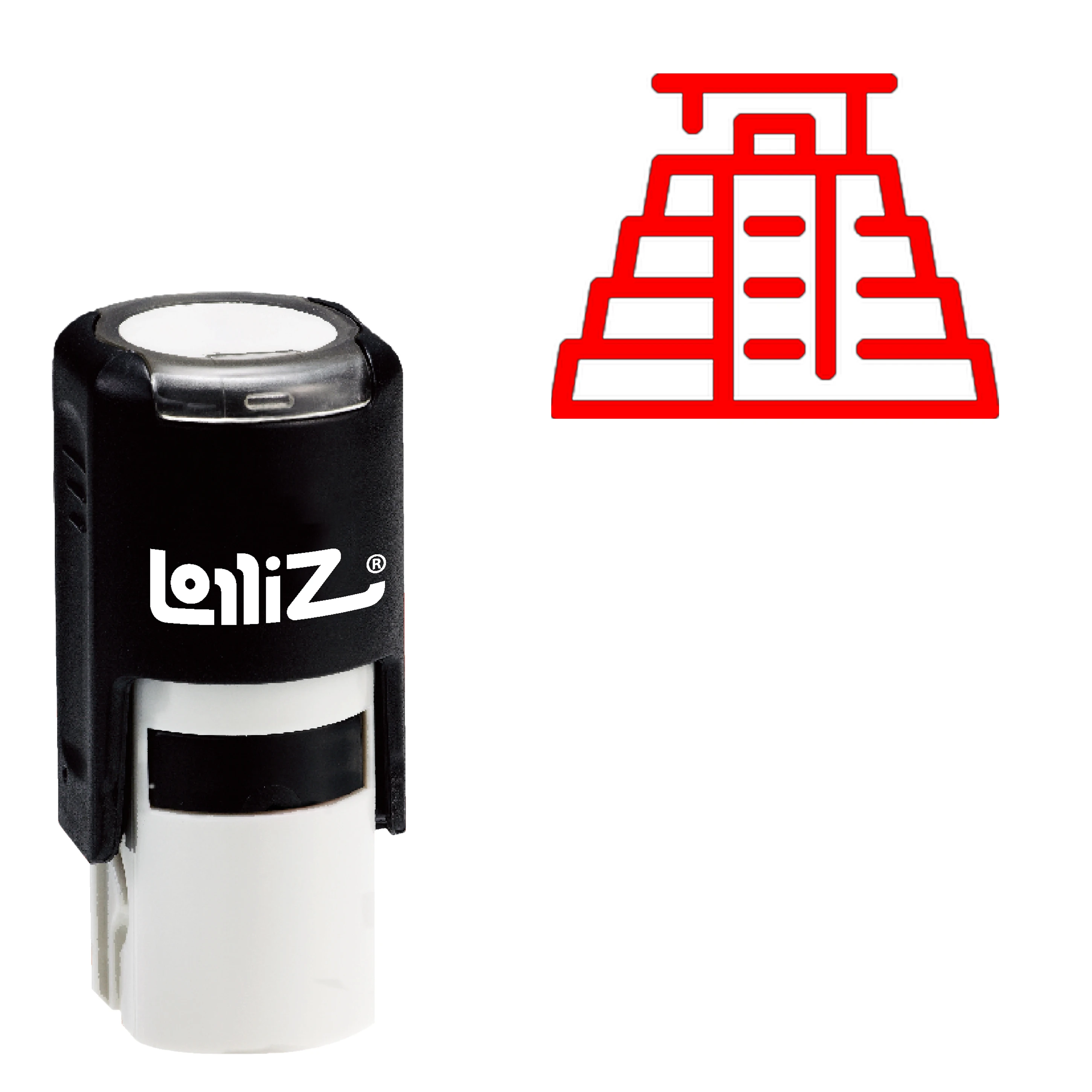 

Леденцы Mesoamerican Пирамида самозаполняющаяся резиновая печать-серия современных символов