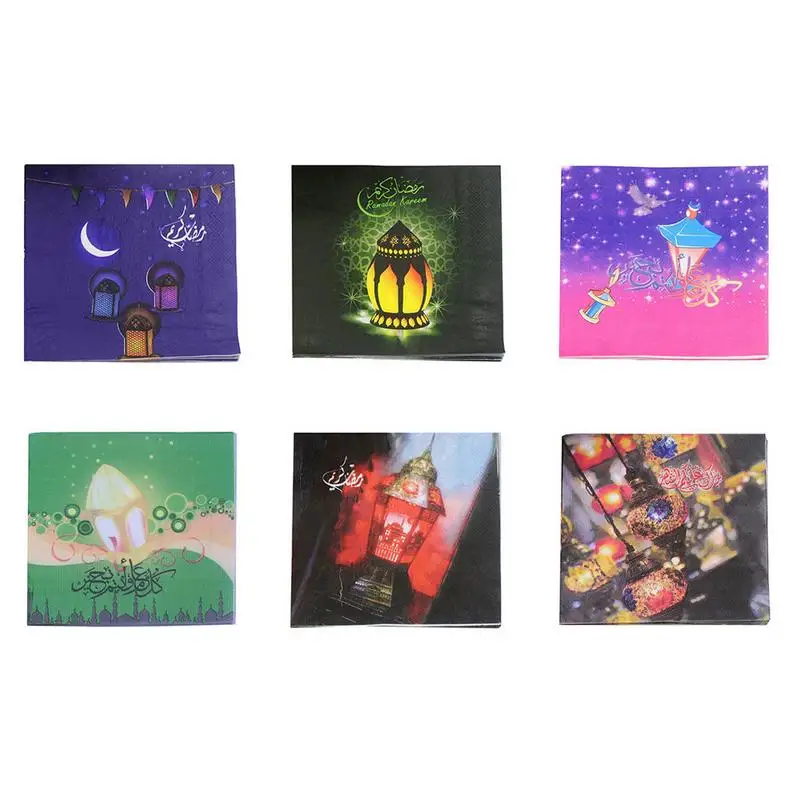 Рамадан салфетка Цвет печатных лицевой ткани Moon волшебная лампа мусульманских