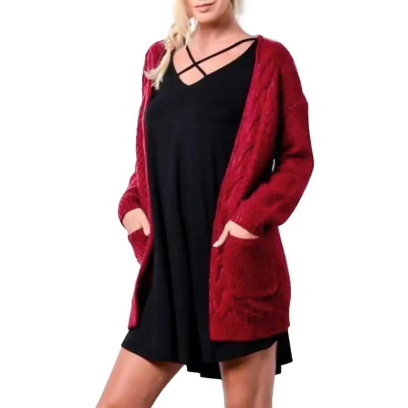 2018 Autumn Winter Fashion Women Long Sleeve loose Casual Knitted Sweater Streetwear Coat Female Cardigan pull femme |