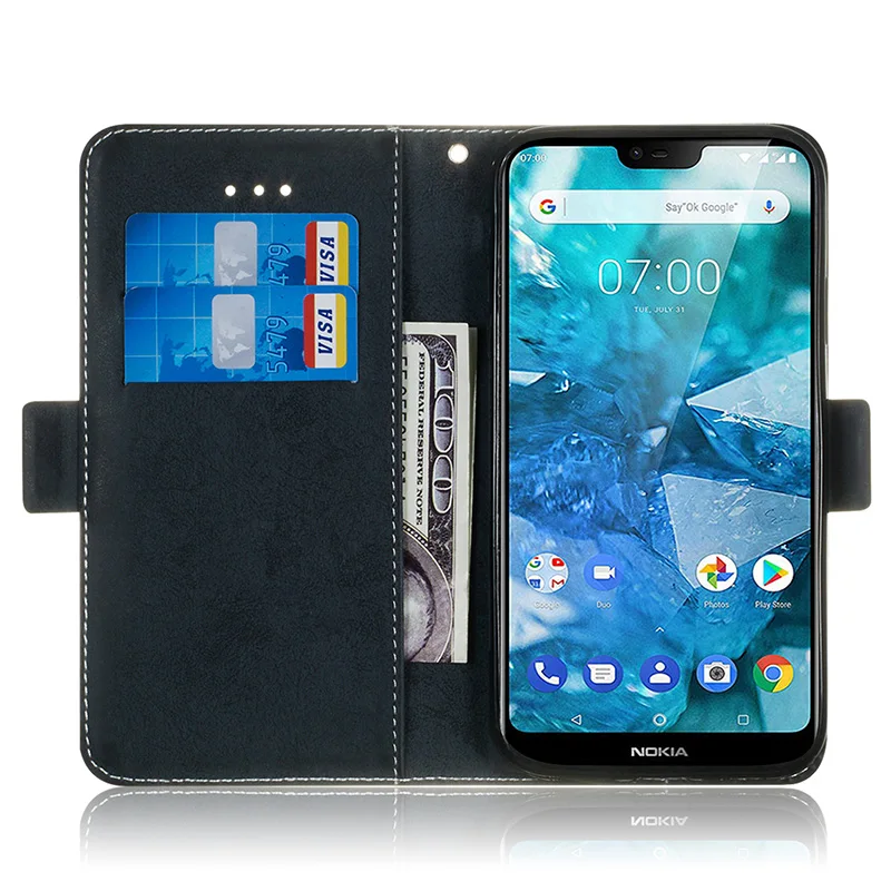 Ретро мобильный чехол для Nokia 7 1 чехлы 5 Plus роскошный флип-кошелек из