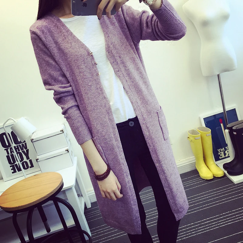 New Spring Women Sweater Cardigans Casual Warm Long Design Female Knitted Coat Cardigan Lady |