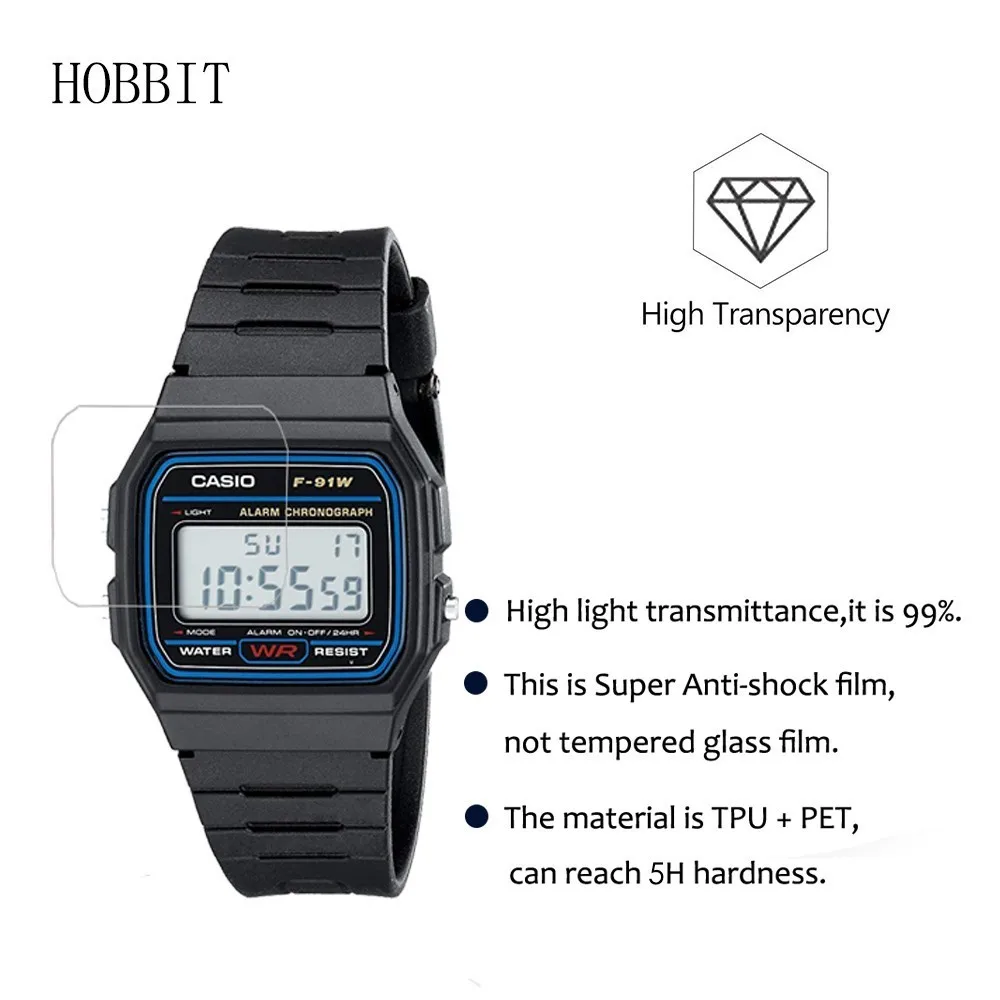 Взрывозащищенная нано пленка для экрана Casio 3 упаковки 5H Мужская Защитная часов