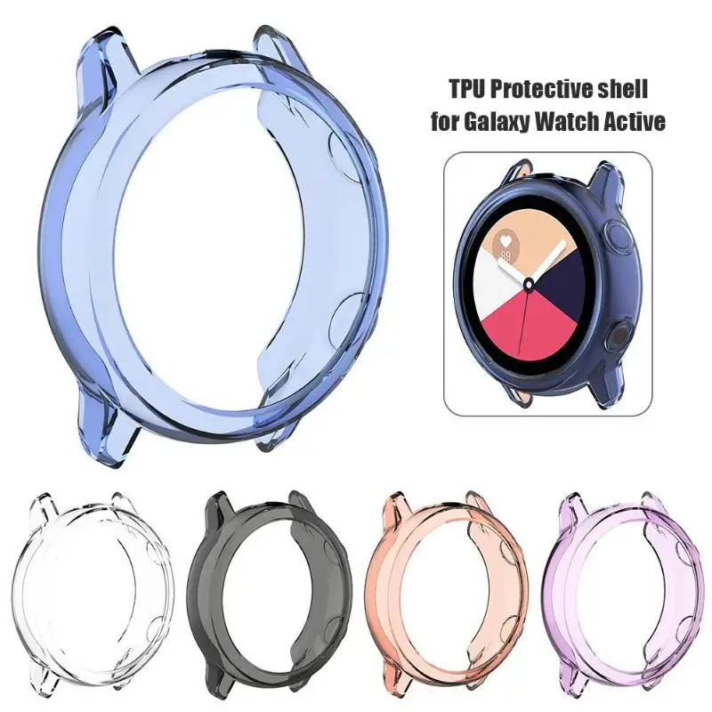 

Clear TPU Protector Slim Smart Watch Protective Case Cover Shell for Samsung Galaxy Watch Active Frame Smartwatch Accessories